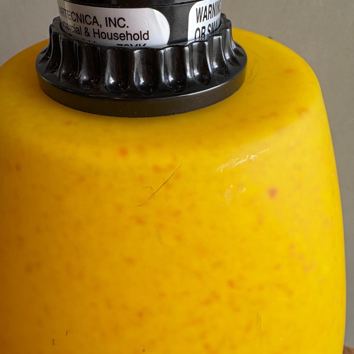 【1970s USA vintage】Yellow Speckled Glass Hanging Pendant Lamp