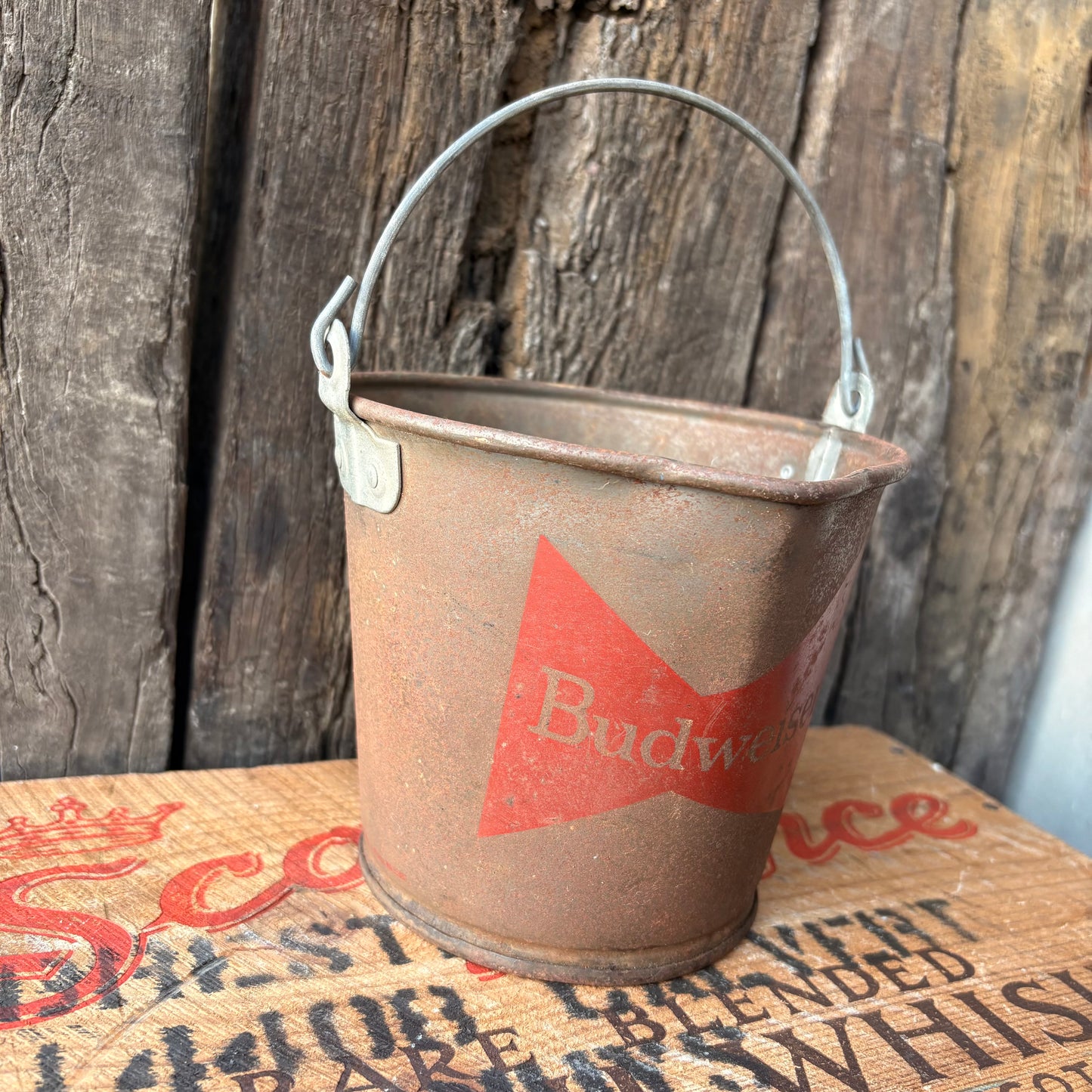 【1970s USA vintage】Budweiser Advertising Metal Bucket