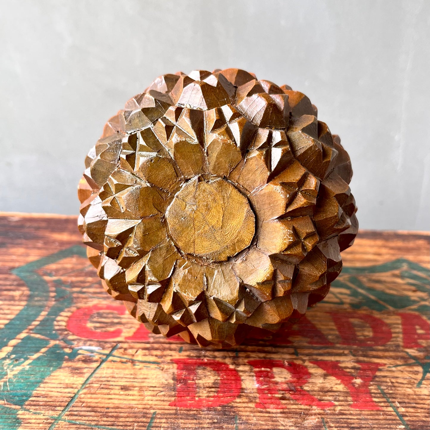 【USA vintage】Wooden Pineapple Objet