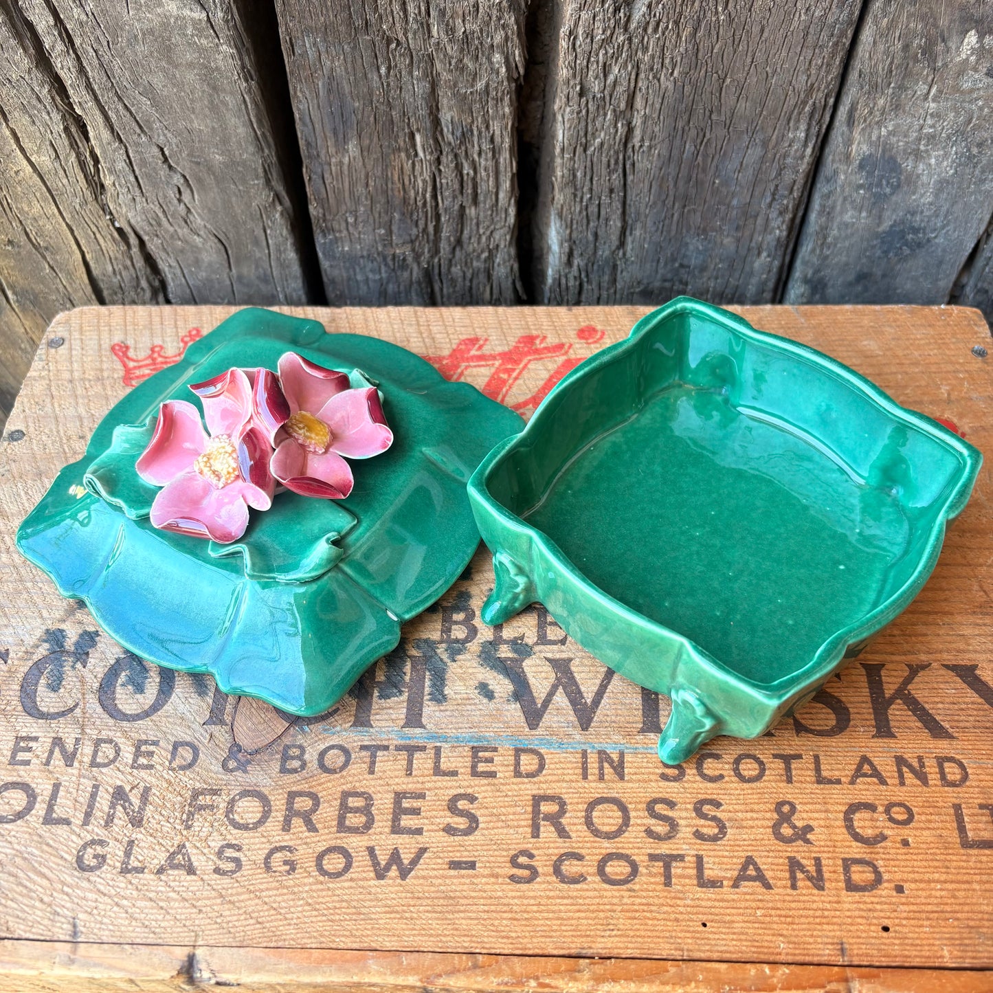 【1940s-1950s USA vintage】Johannes Brahm California Ceramic Box