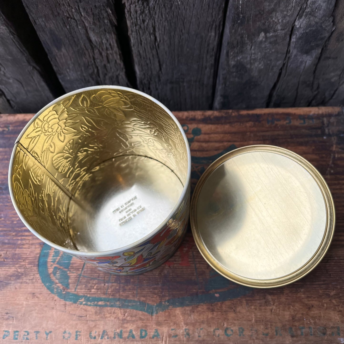 【England vintage】Daher Butterfly Tin Can