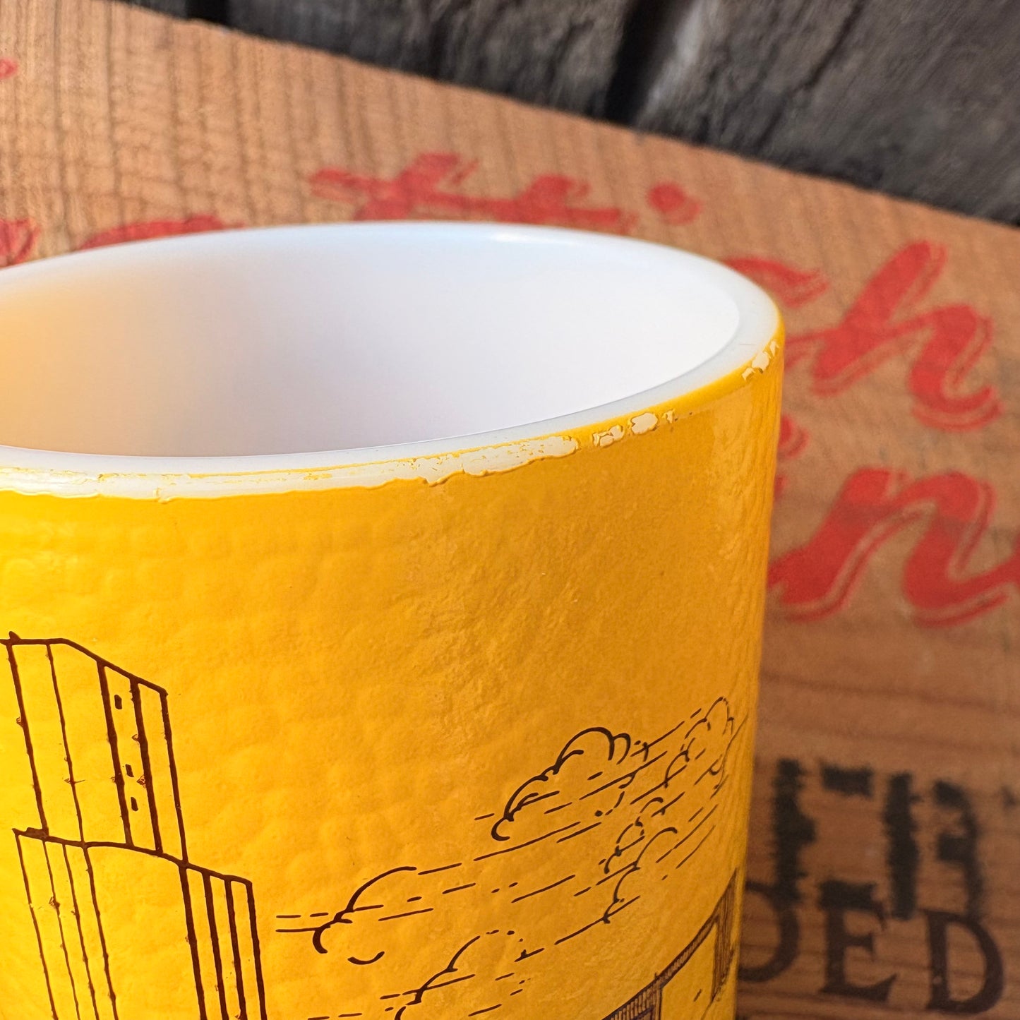 【USA vintage】 COOP Hazel Atlas mug yellow