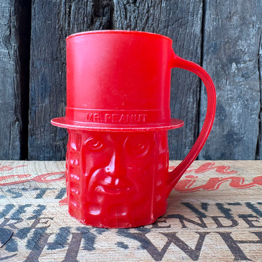 【1950s-1960s USA vintage】MR. PEANUT Plastic Mug Red