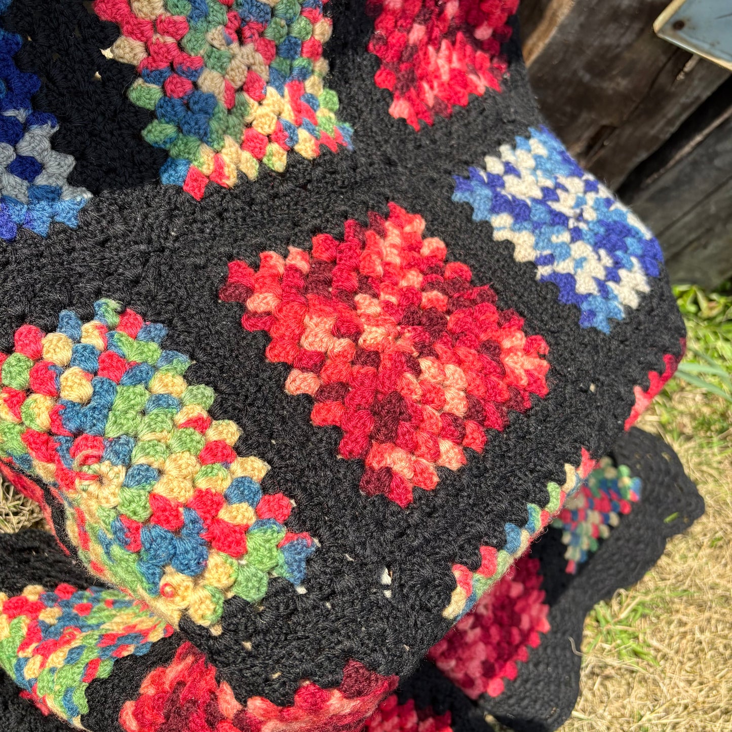 【USA vintage】Granny Square Blanket
