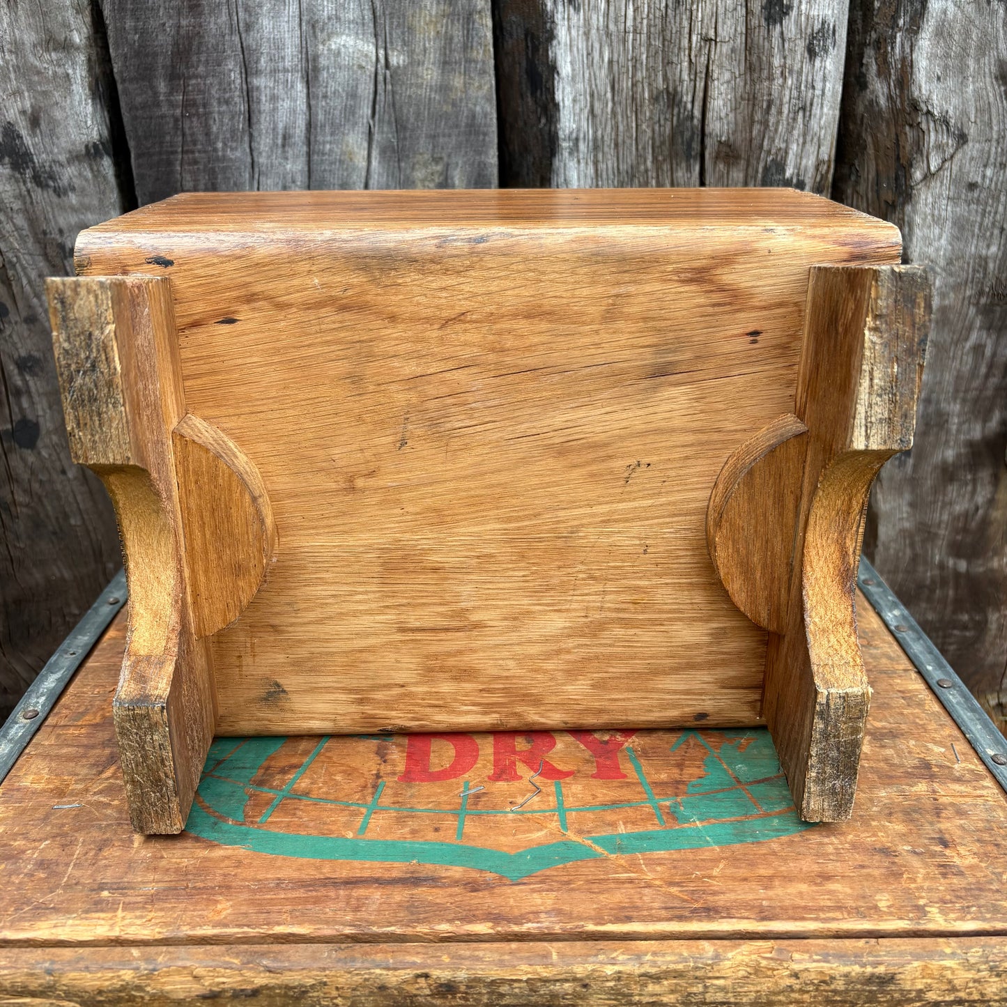 【USA Vintage】 KIWI Wooden Shoe Shine Box