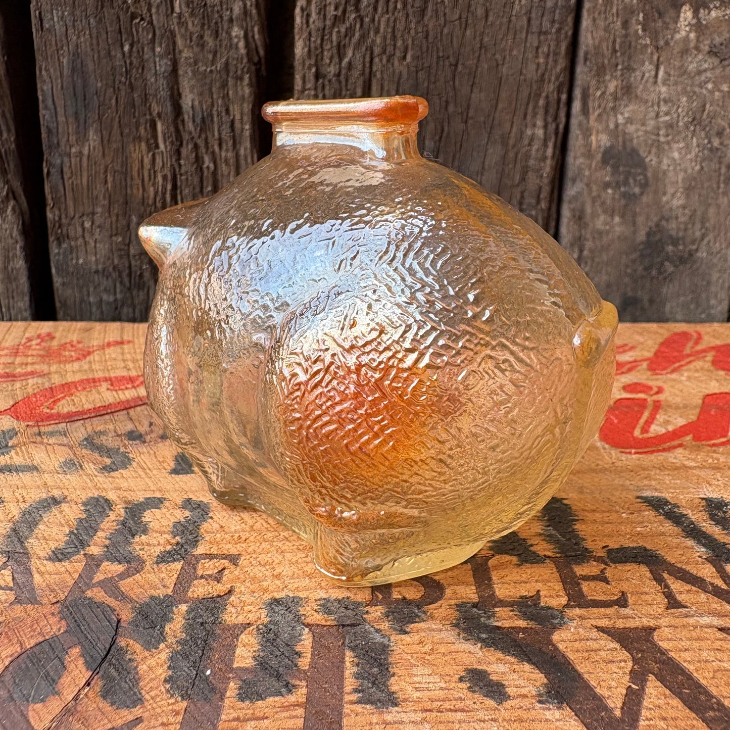 【1950s-1980s USA vintage】Anchor Hocking Glass Piggy Bank