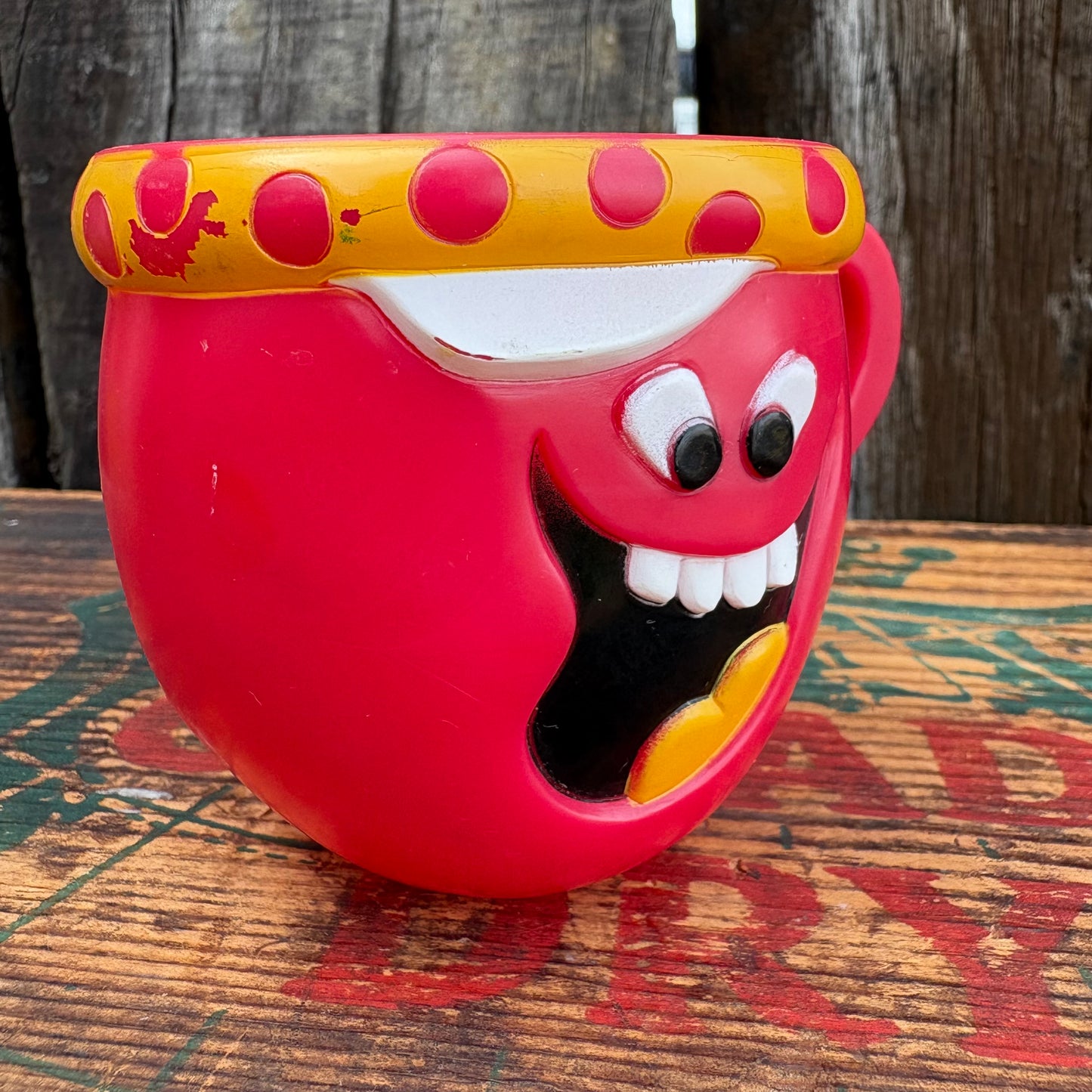 【1970 USA vintage】FunnyFace mug cup Loud Mouth Punch