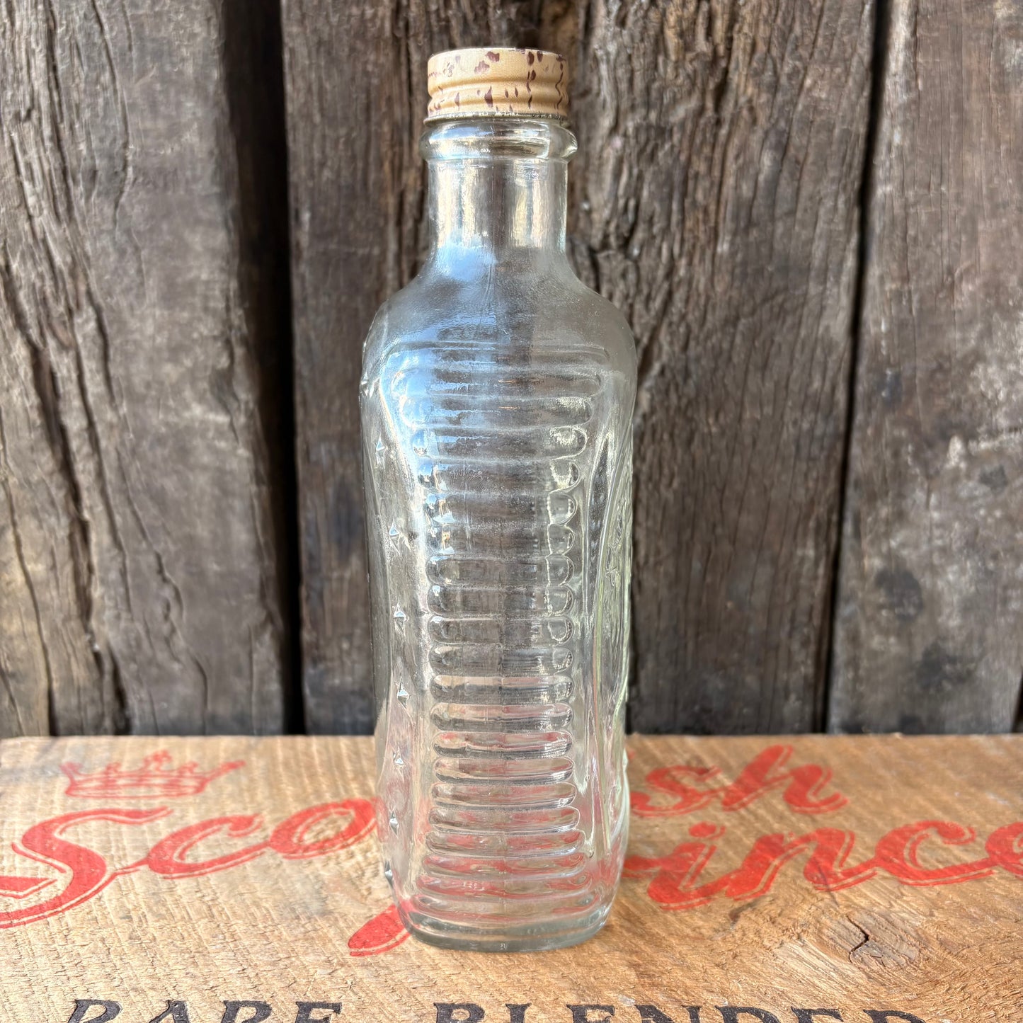【1976 USA vintage】Bicentennial Log Cabin Liberty Bell Syrup Glass Bottle