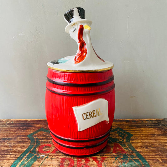 【1940s USA vintage】bird serial canister