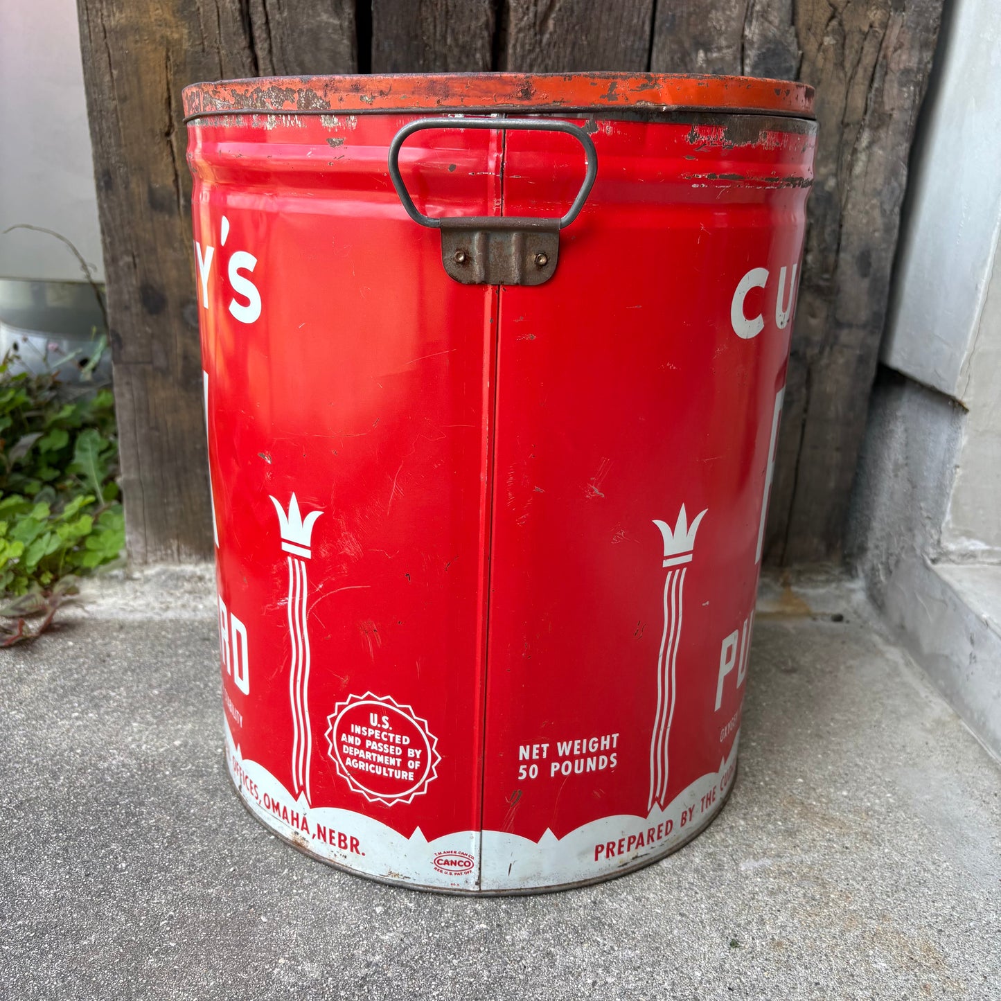 【1960s USA vintage】CUDAHY’S “REX PURE LARD” Tin can