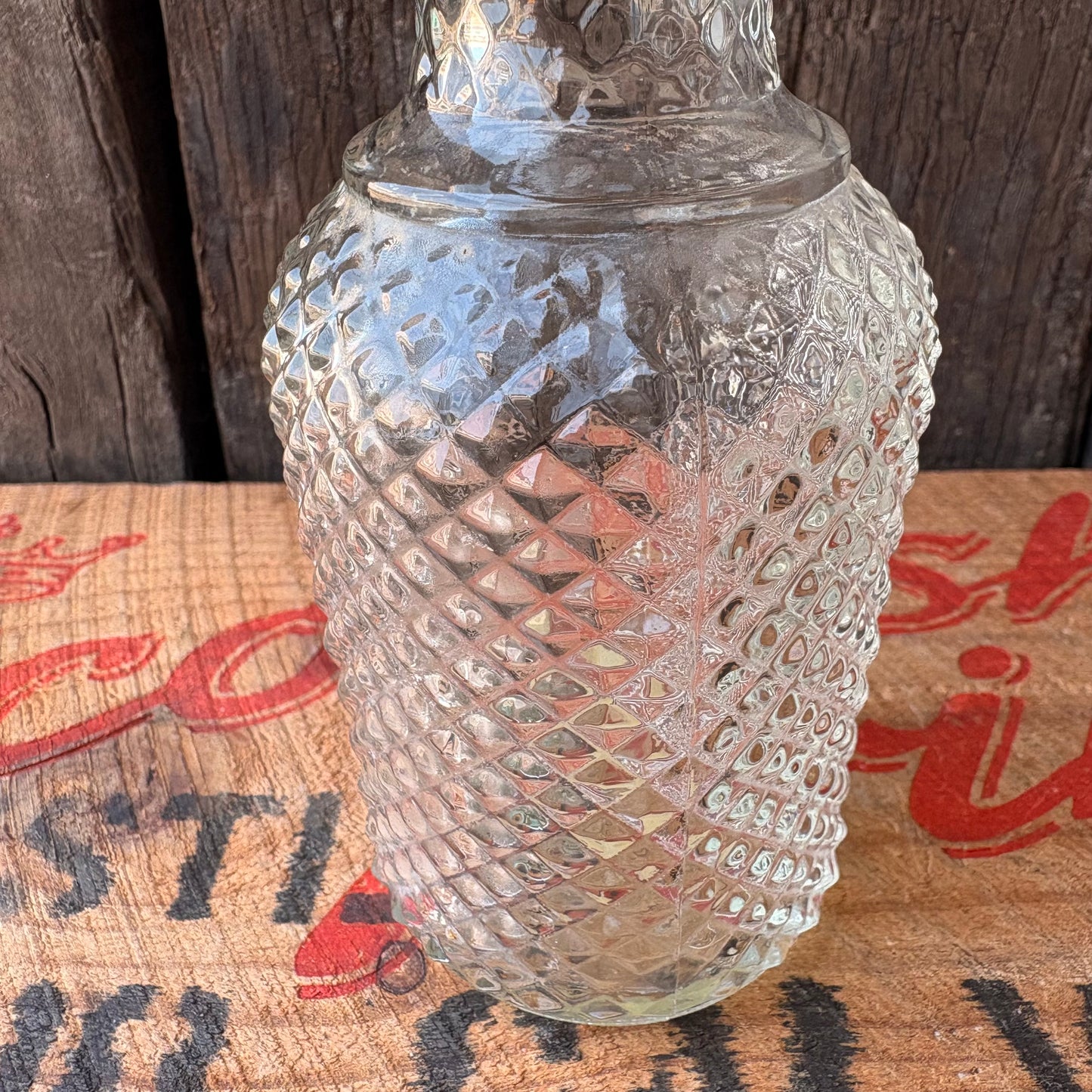 【1970s USA vintage】AVON Glass Bottle Diamond Cut Perfume Bottl