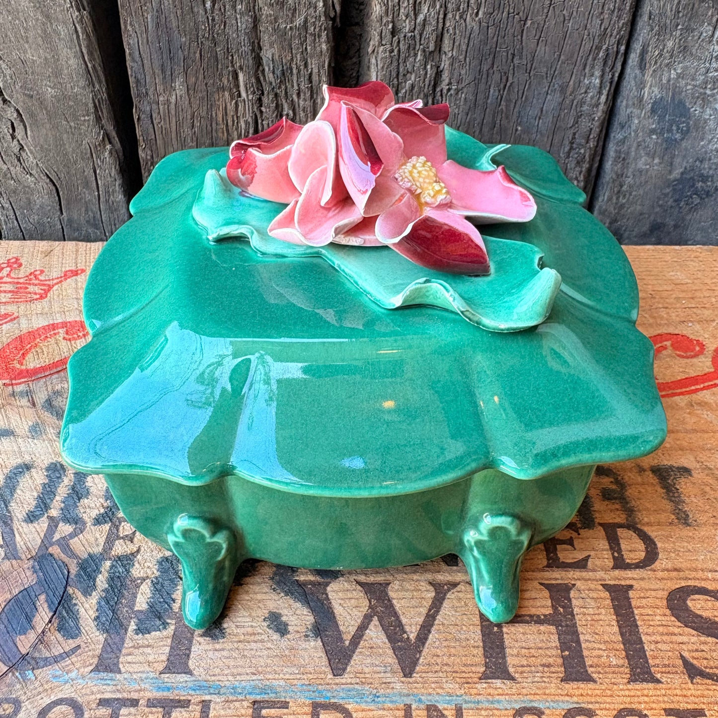 【1940s-1950s USA vintage】Johannes Brahm California Ceramic Box