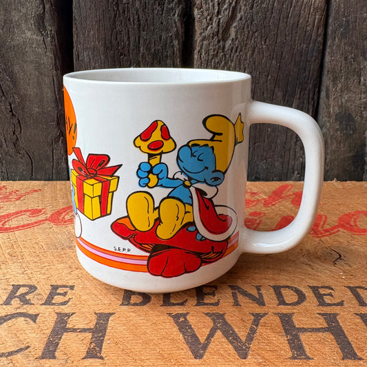 【1980s vintage】Smurfs Happy Birthday Mug