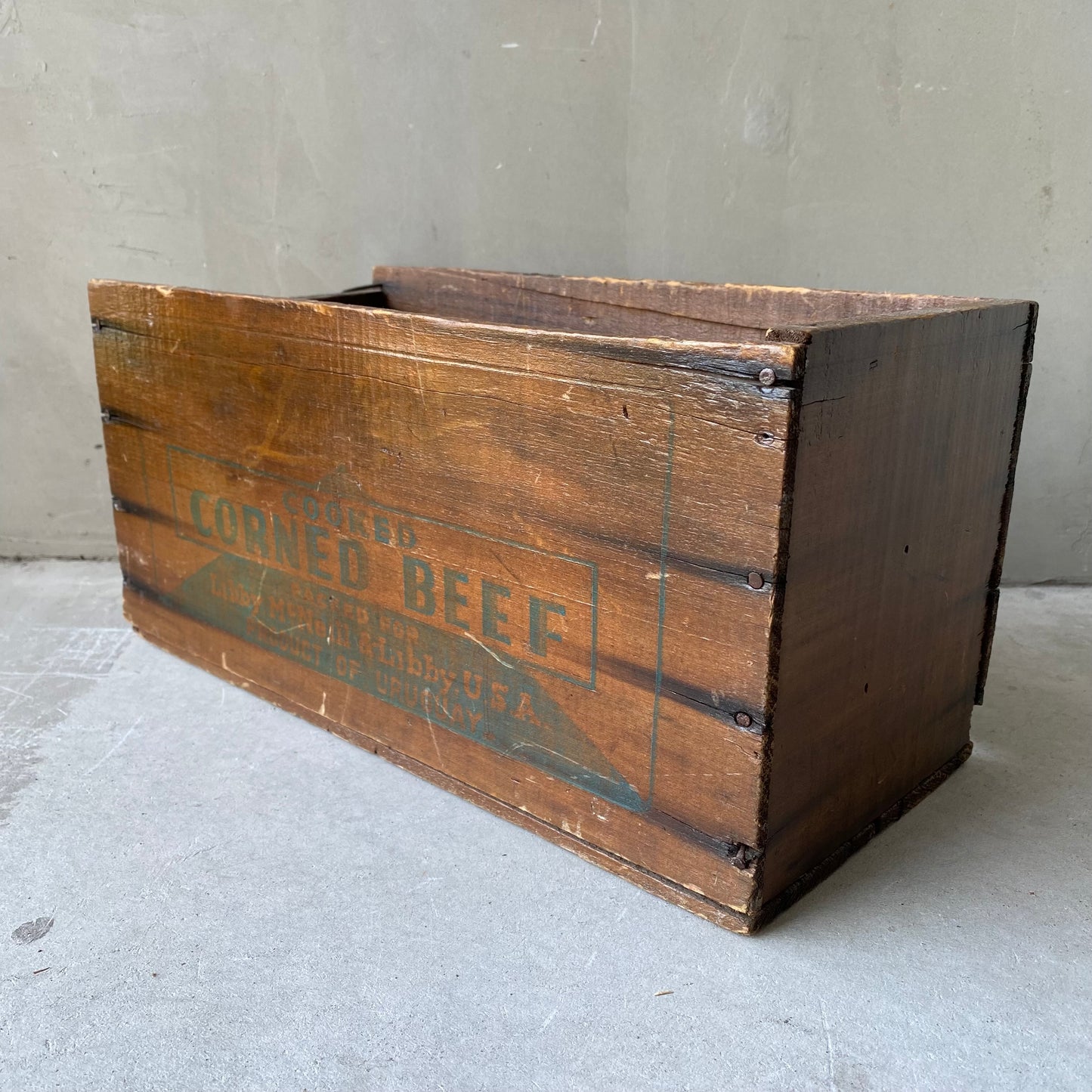 【1940s-1950s】Libby's CORNED BEEF wood box