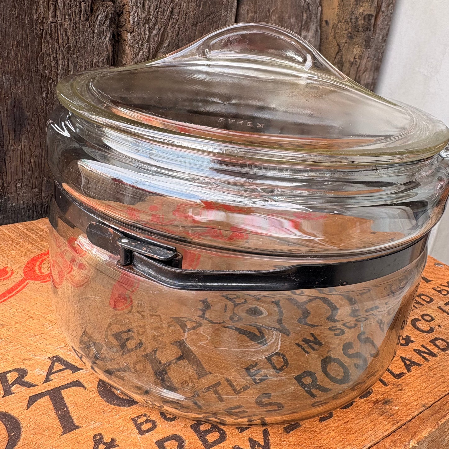 【1940s USA vintage】PYREX FLAME WARE Glass saucepan 6324-B