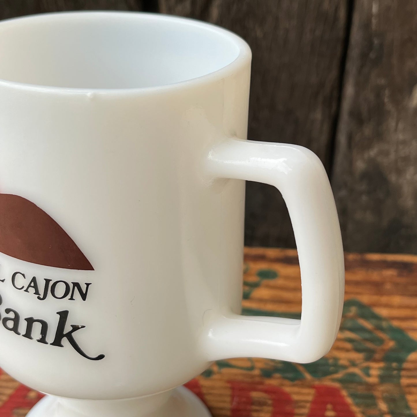 【USA vintage】EL CAJON Valley Bank Footed Mug