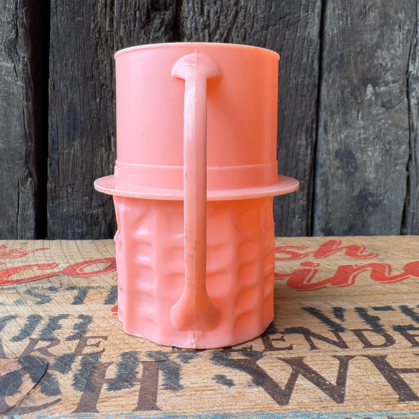 【1950s-1960s USA vintage】MR. PEANUT Plastic Mug Pink