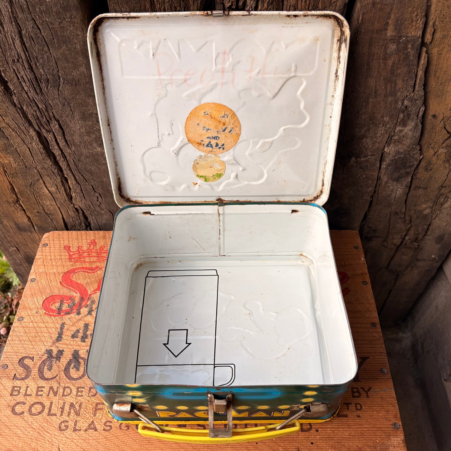 【1980s USA vintage】PAC-MAN tin lunch box