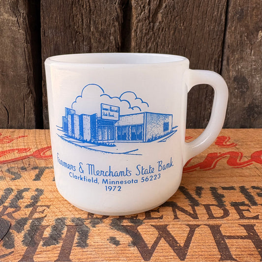 【1970s USA vintage】FEDERAL Glass MugFarmers & Merchants State Bank