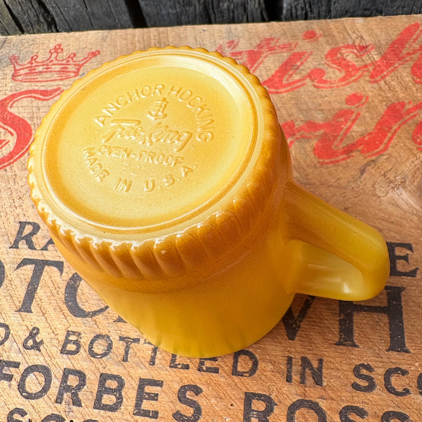【1960-1976 USA vintage】Fire-King ribbed bottom Mugcup