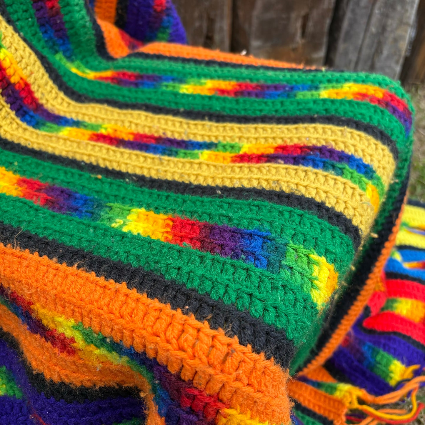 【USA vintage】granny blanket rainbow