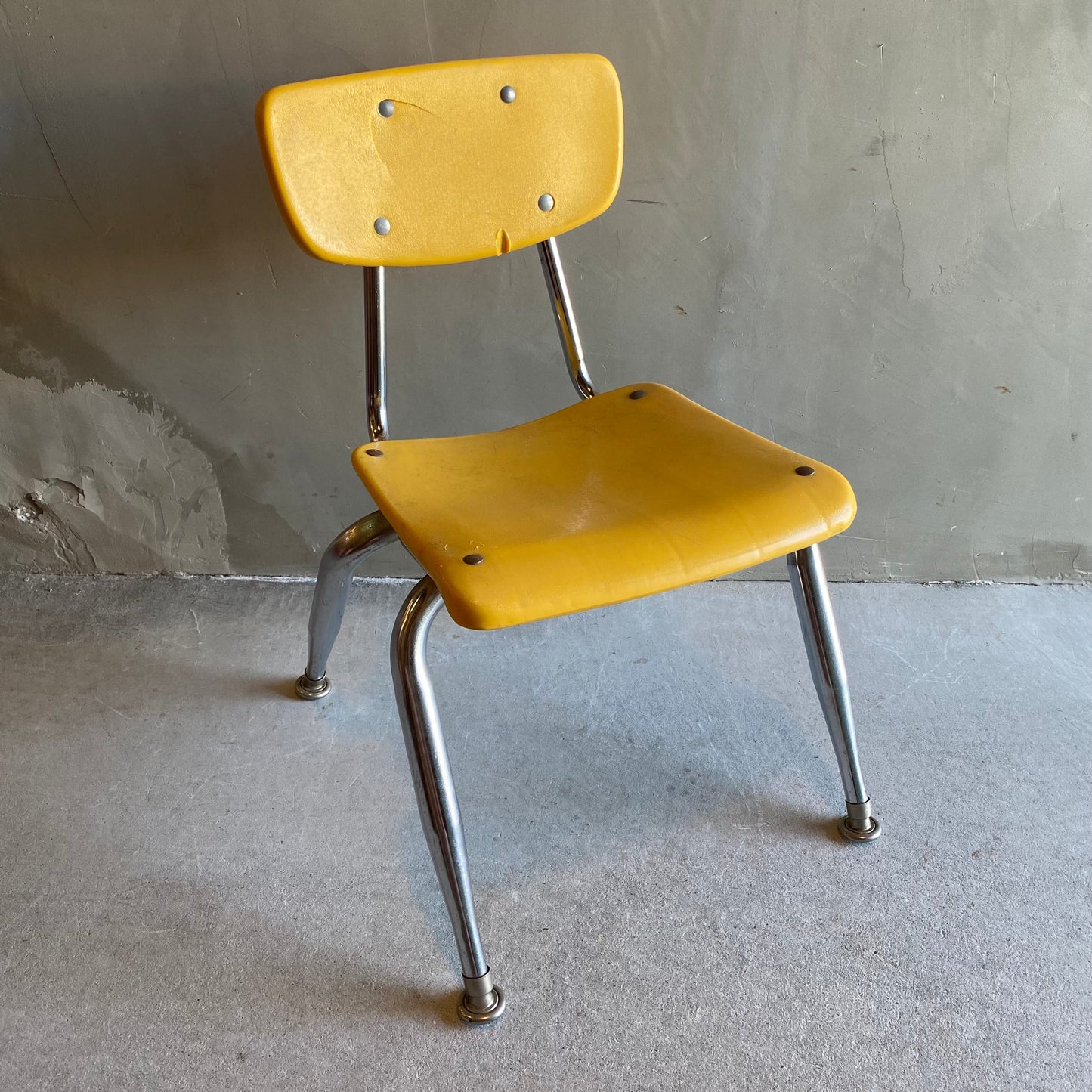 【USA vintage 】VIRCO kids chair yellow S