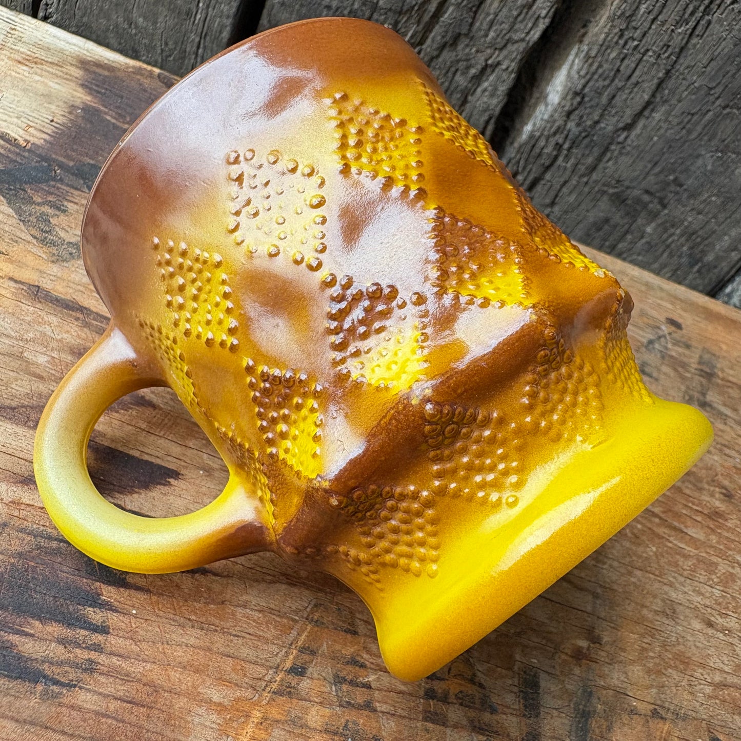 【1960s-1976 USA vintage】Fire-King Kimberley mug Yellow