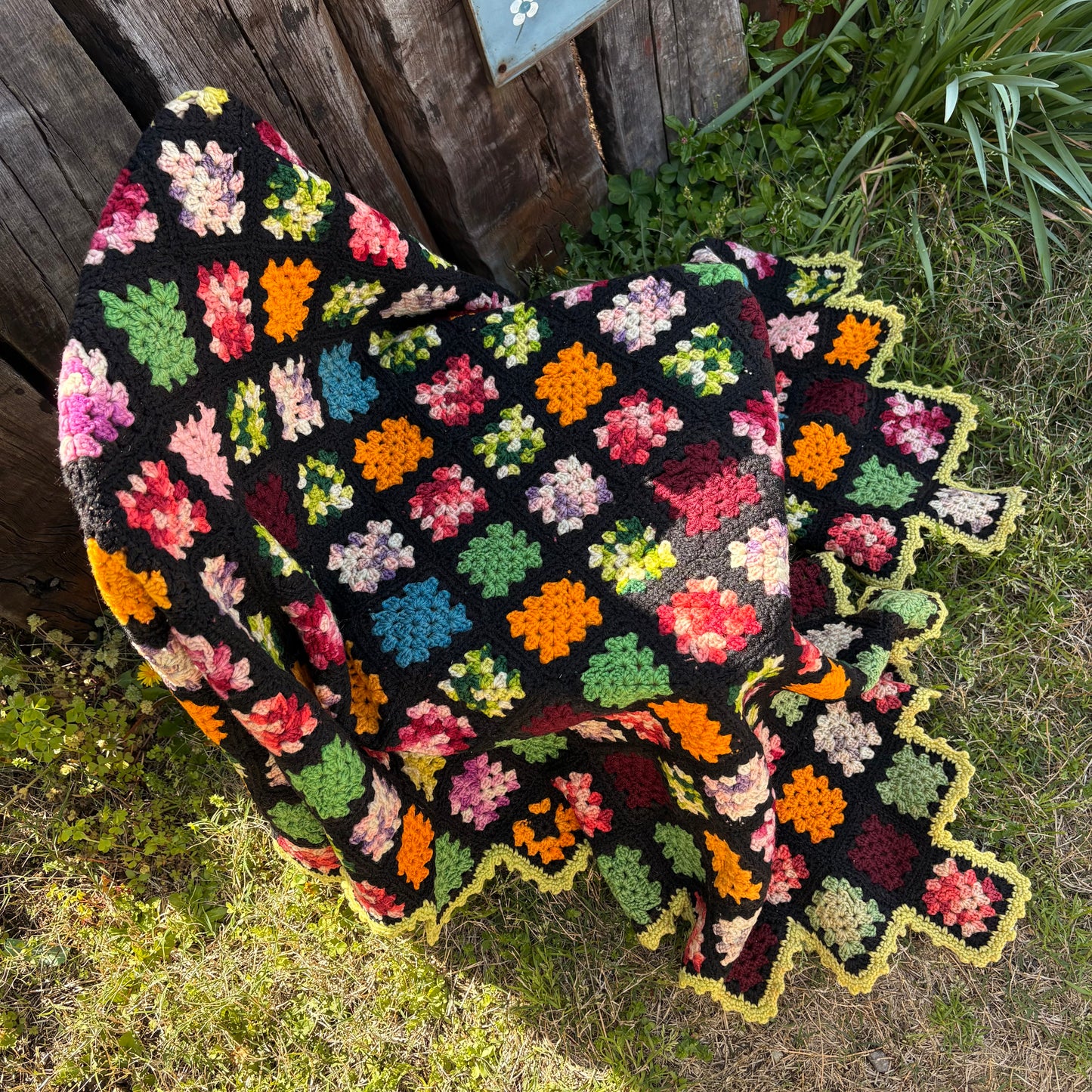 【USA vintage】Granny Square Blanket