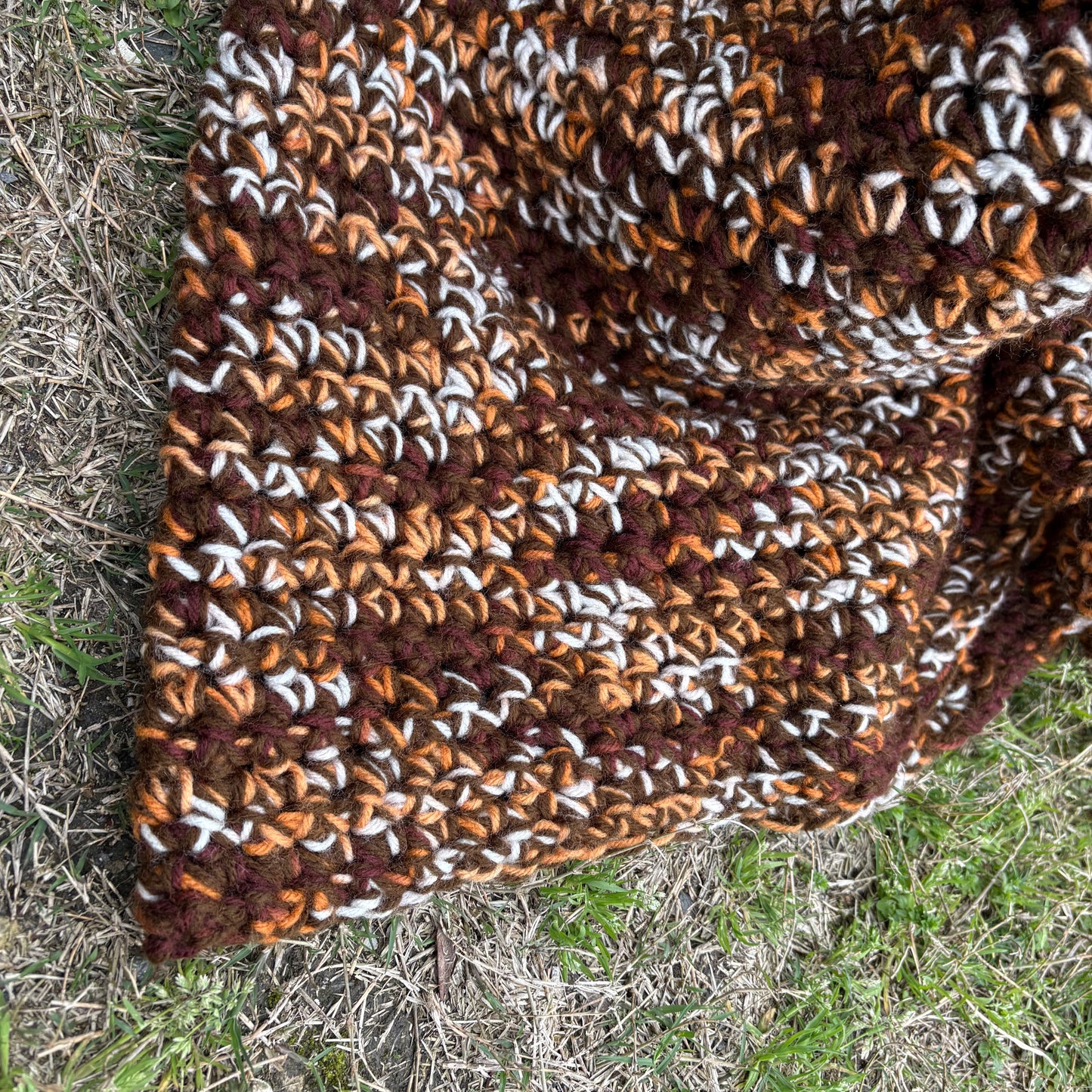 【USA vintage】Granny Blanket Brown Mix