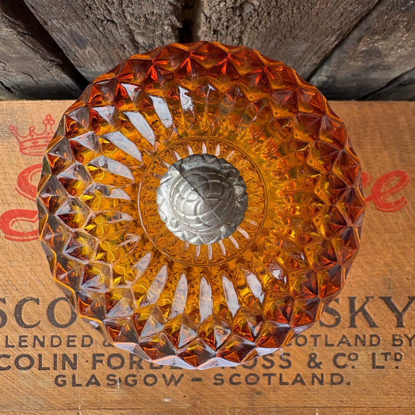 【USA Vintage】Amber Glass Candy Dish