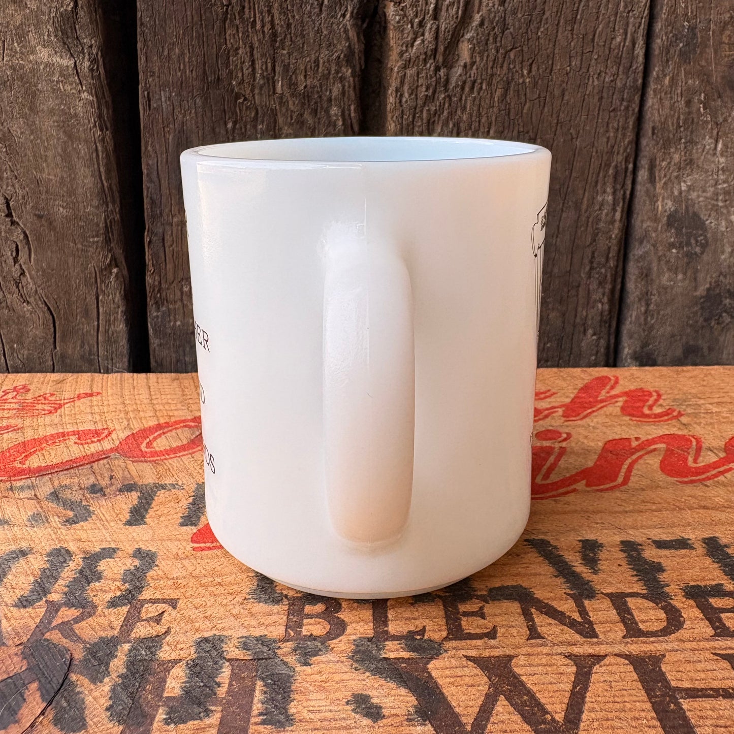 【USA vintage】 Hazel Atlas GRANDMOTHER Milk Glass Mug