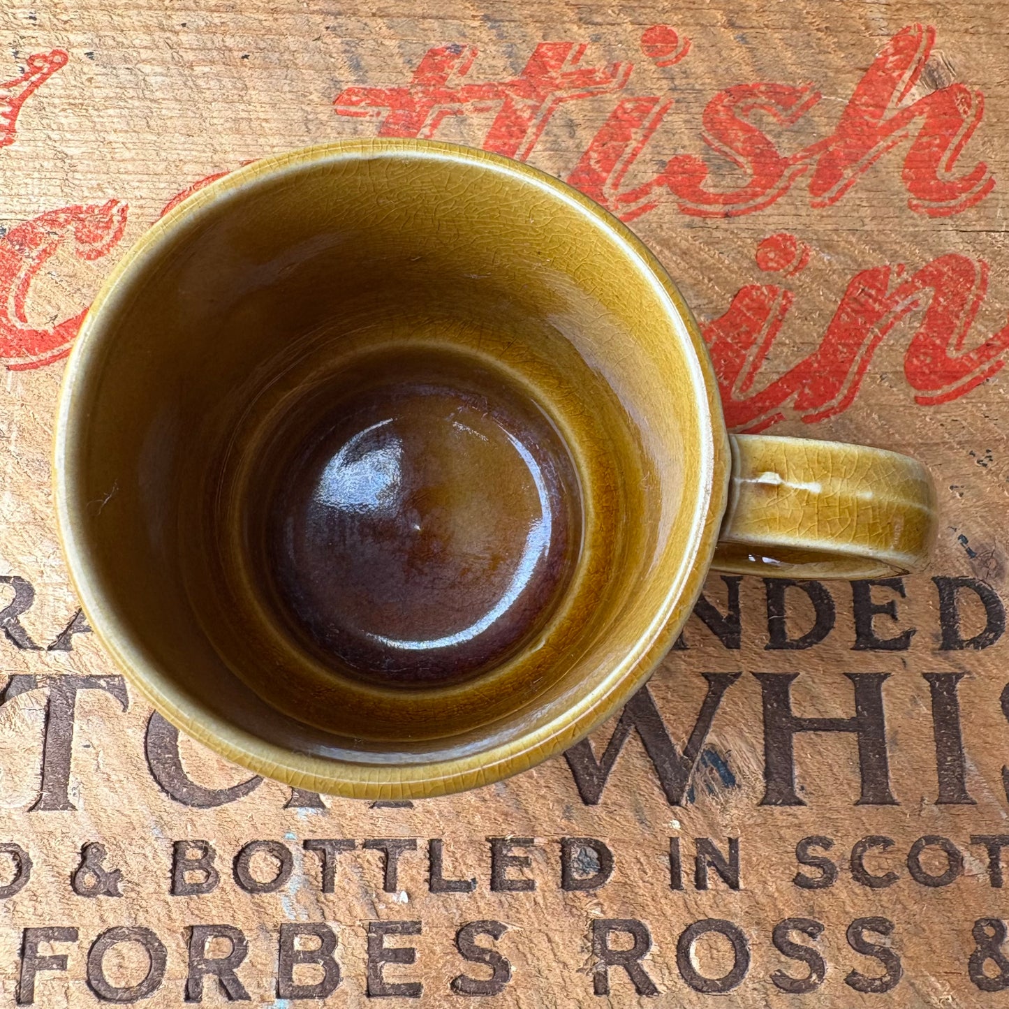 【1970s vintage】JAPAN stacking mug camel brown