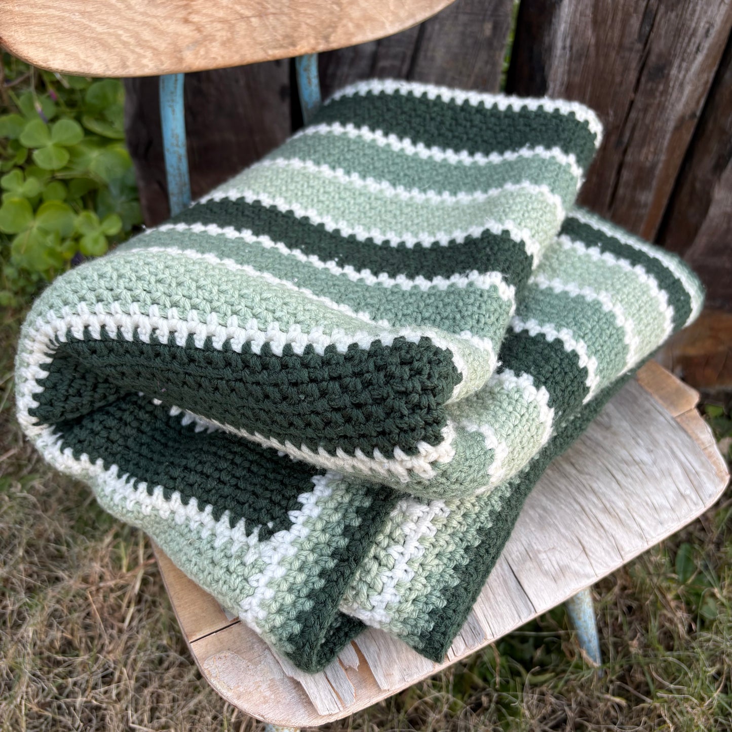 【USA vintage】granny blanket Green