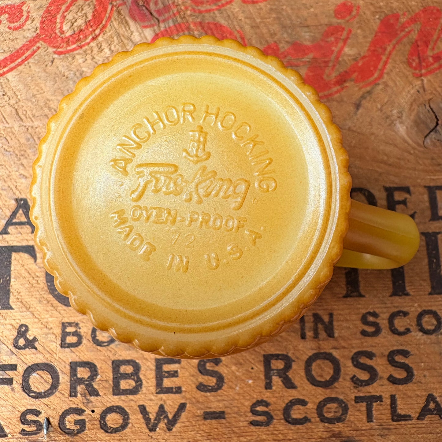 【1960-1976 USA vintage】Fire-King ribbed bottom Mugcup