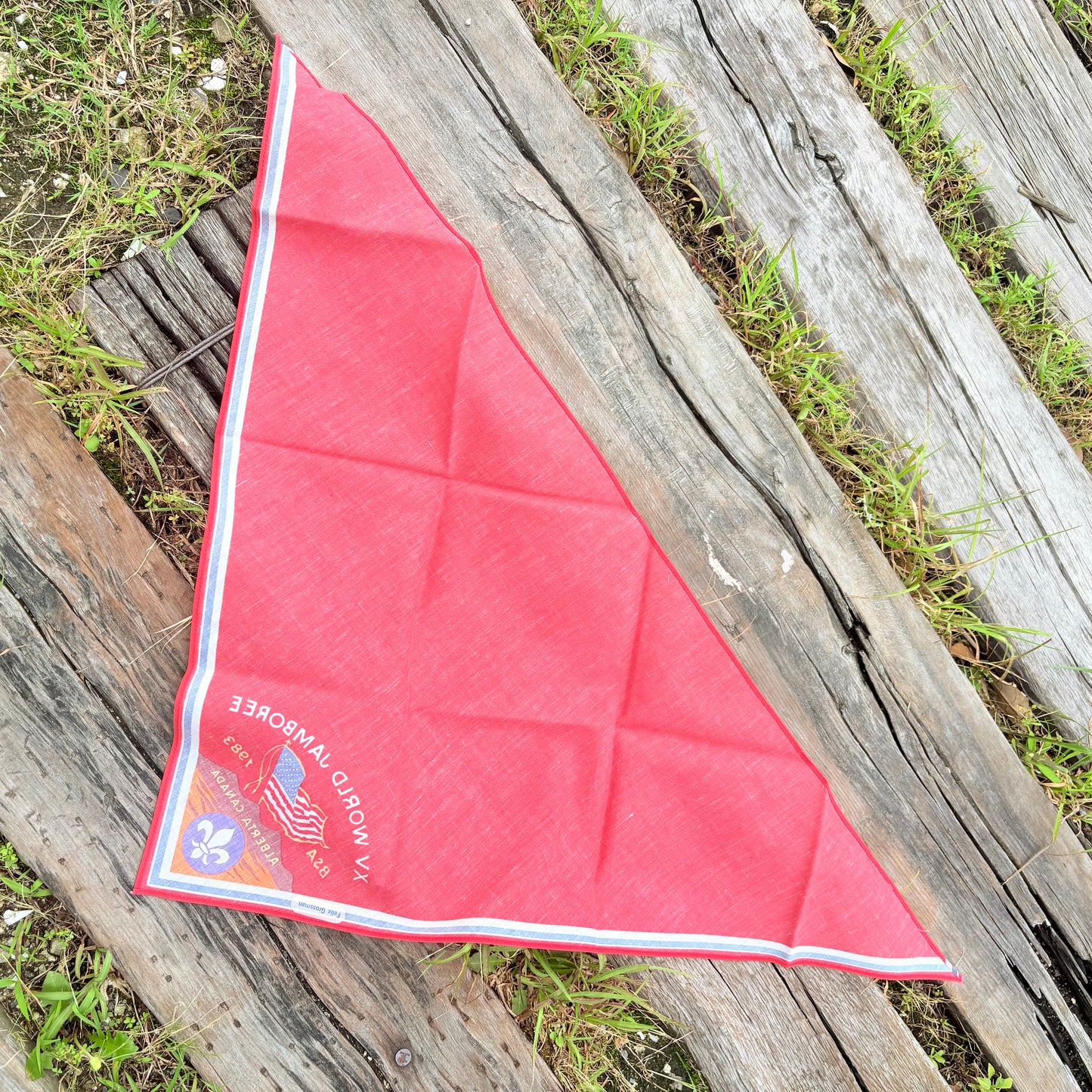 【1980s Canada vintage】BSA XV World Jamboree 1983 Alberta Canada Bandana