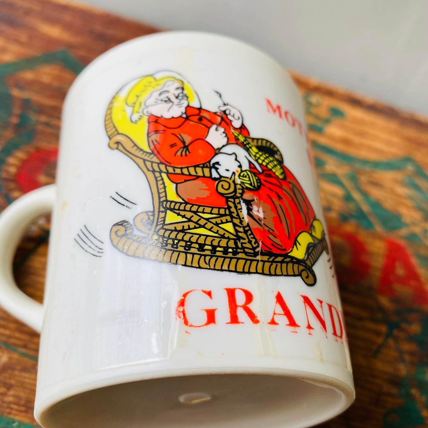 【vintage】plastics mug GRANDMA