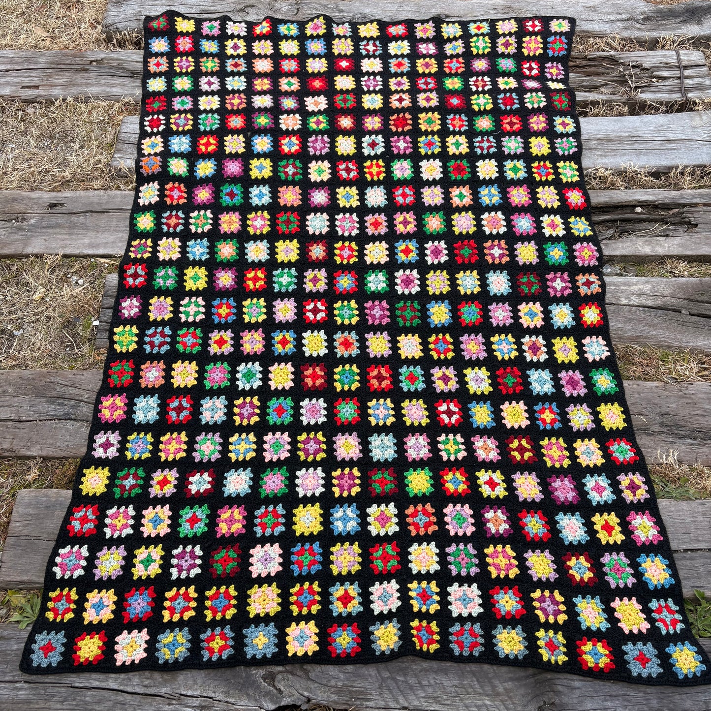 【USA vintage】Granny Square Blanket