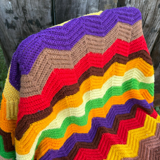 【USA vintage】granny blanket colorful