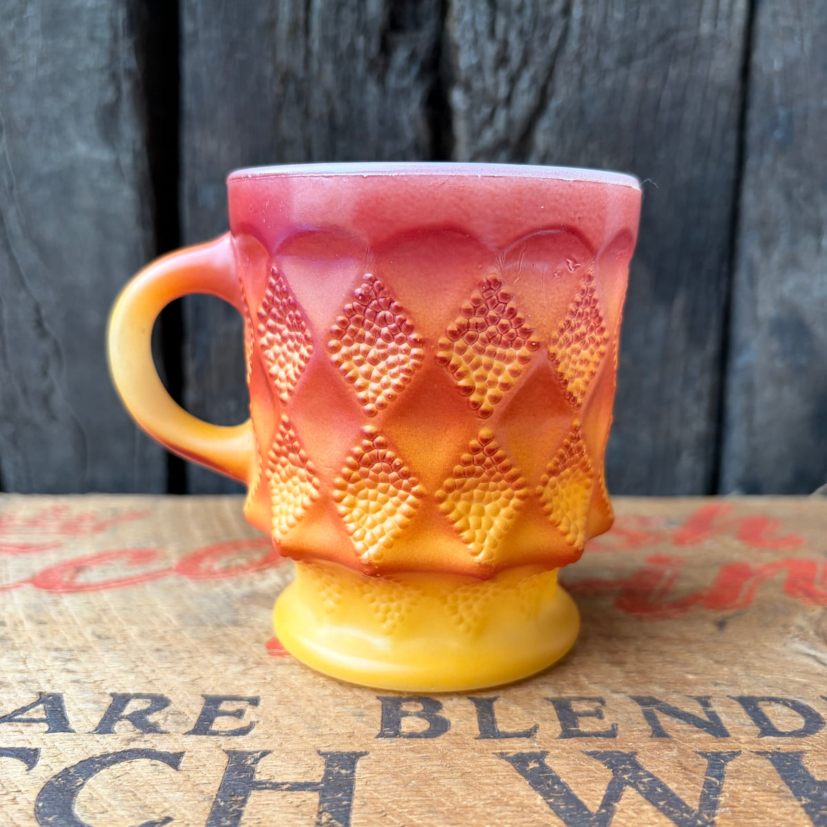 【1960s-1976 USA vintage】Fire-King Kimberley mug Orange
