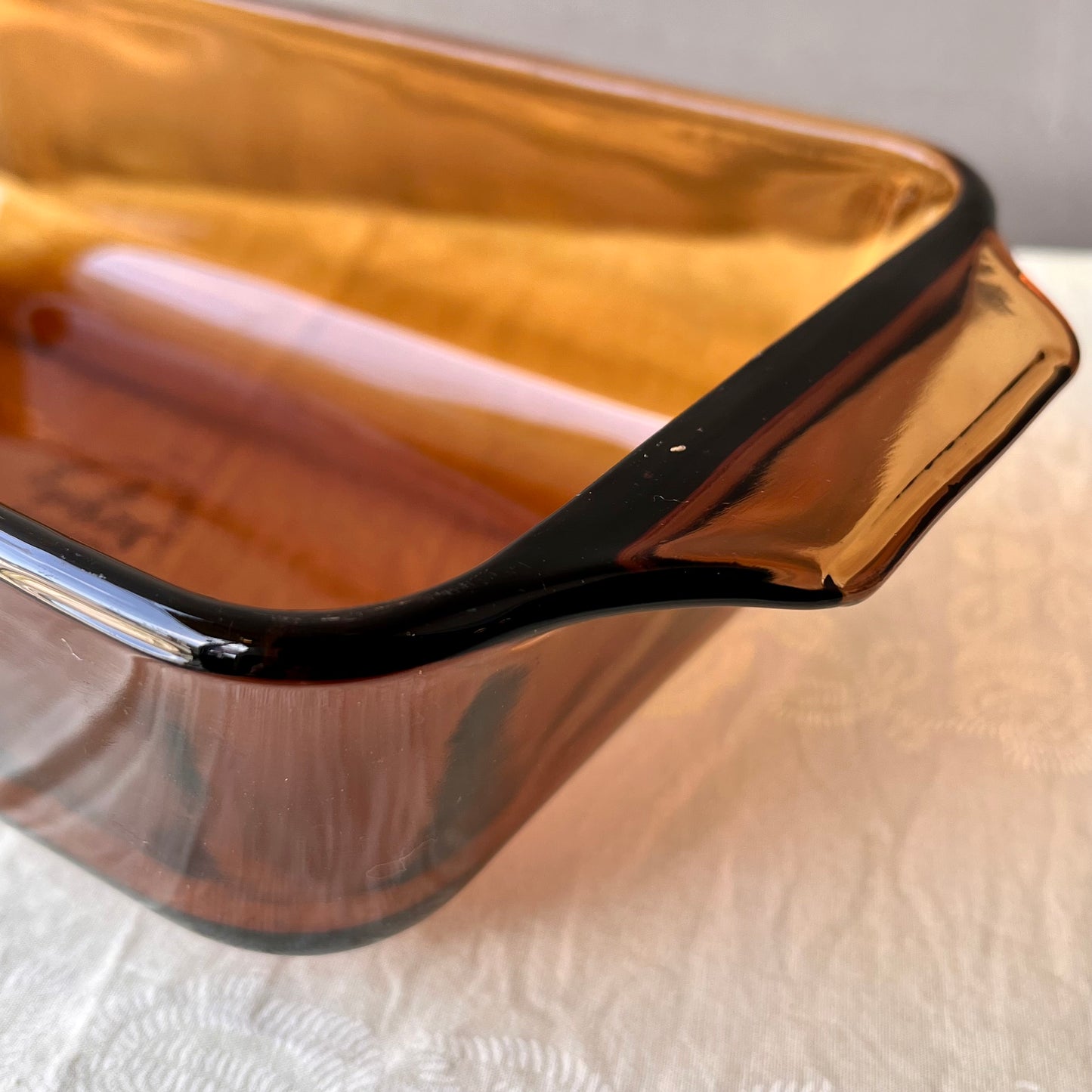 【1960s USA vintage】Fire-King Loaf Pan Amber