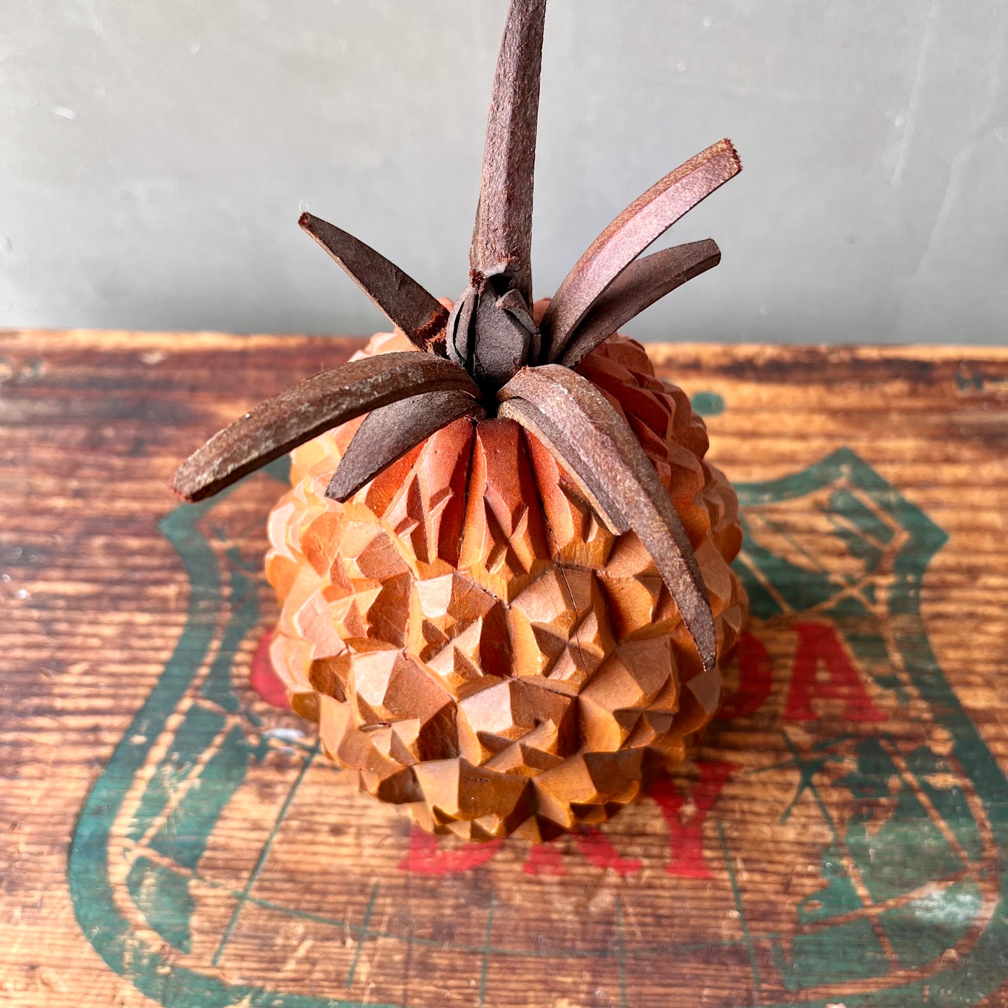 【USA vintage】Wooden Pineapple Objet