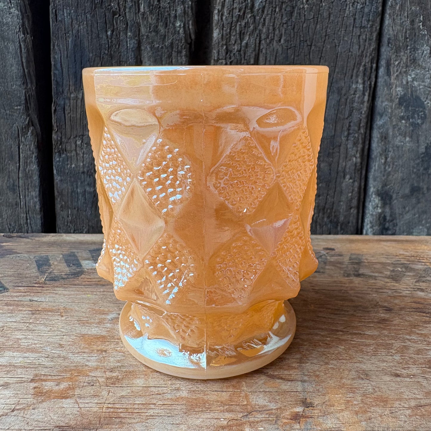 【1960s-1976 USA vintage】Fire-King Kimberley mug Peach Lustre