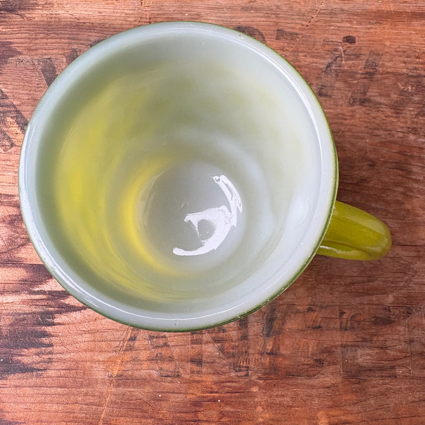 【1960s-1976 USA vintage】Fire-King Kimberley mug Green