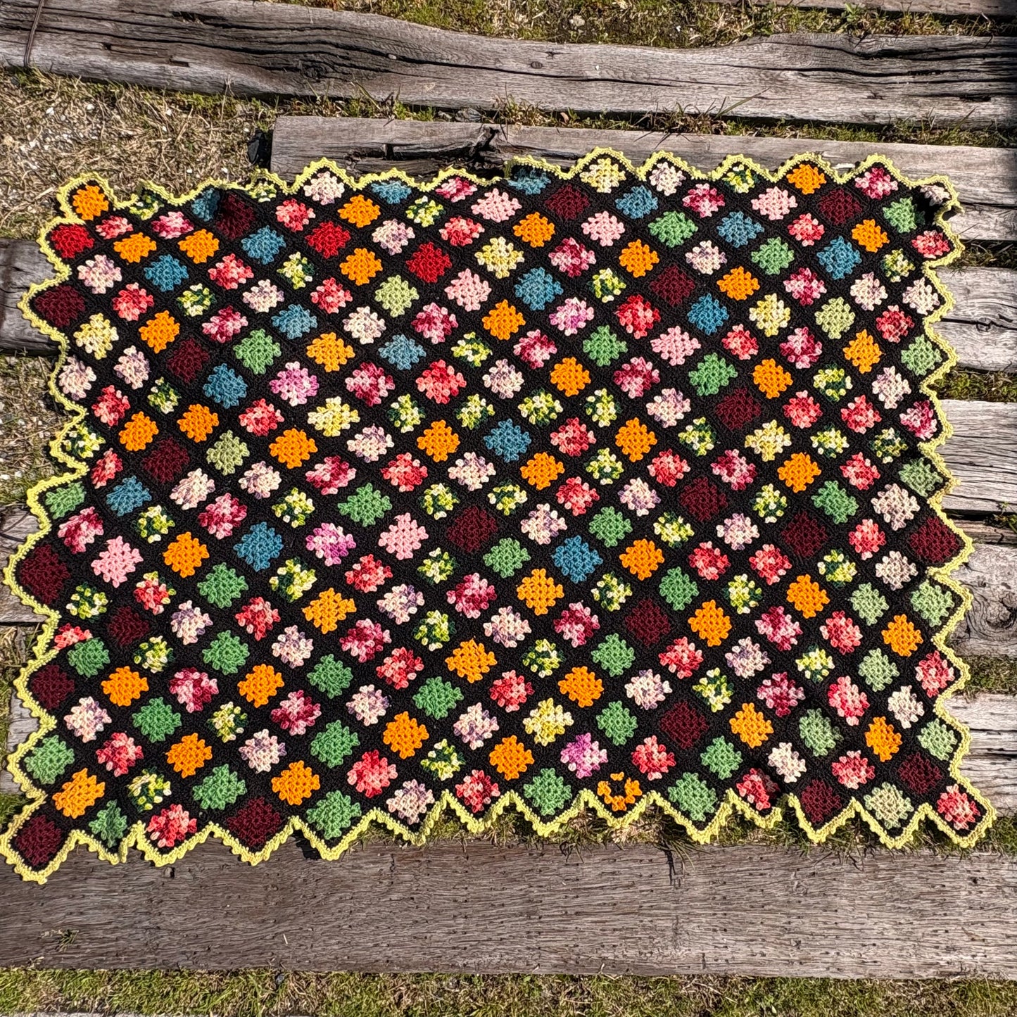 【USA vintage】Granny Square Blanket