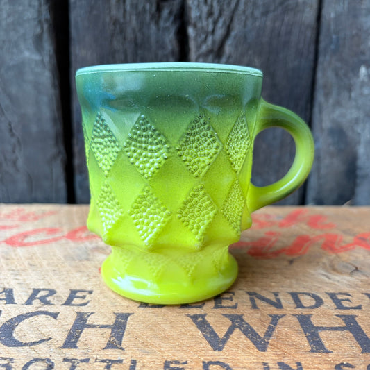 【1960s-1976 USA vintage】Fire-King Kimberley mug Green