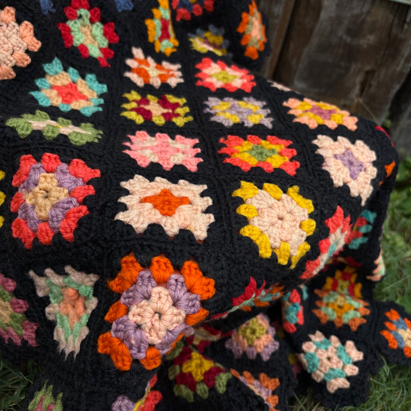 【USA vintage】granny square blanket