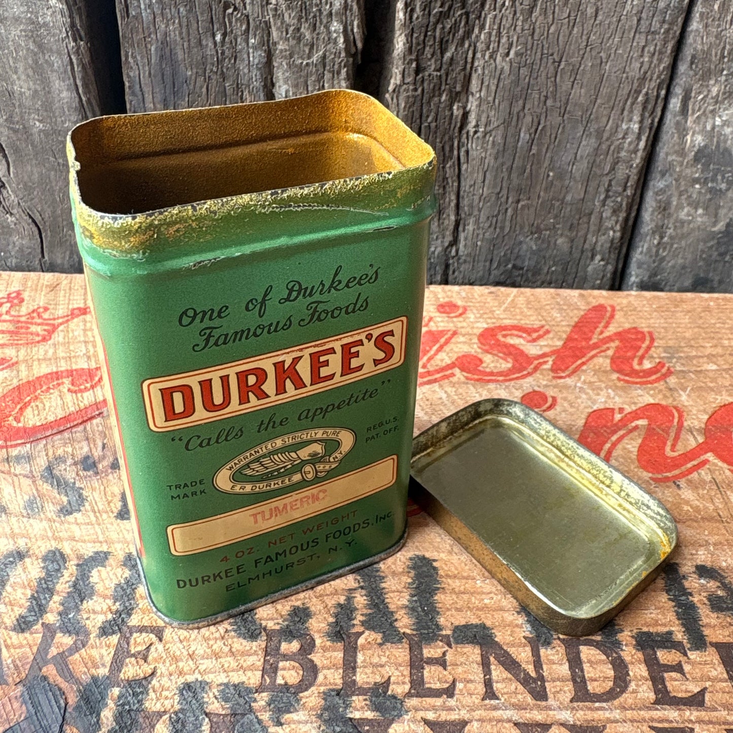 【1930s-1940s USA vintage】DURKEE’S Spice Tin can