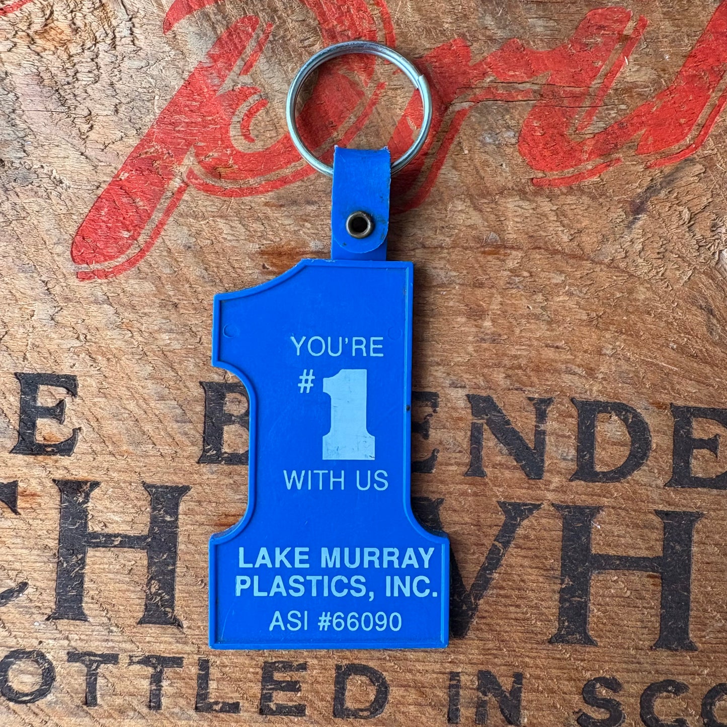 【1970s USA vintage】Advertising Key Ring LAKE MURRAY PLASTICS, INC.