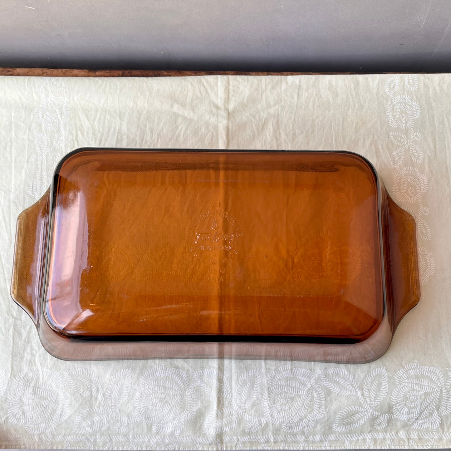 【1960s USA vintage】Fire-King Loaf Pan Amber