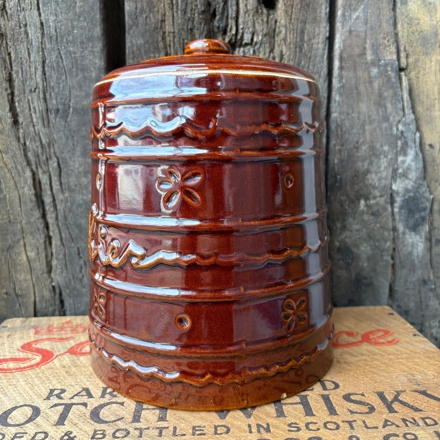 【1950s USA vintage】Marcrest Oven Proof Stoneware Cookie Jar